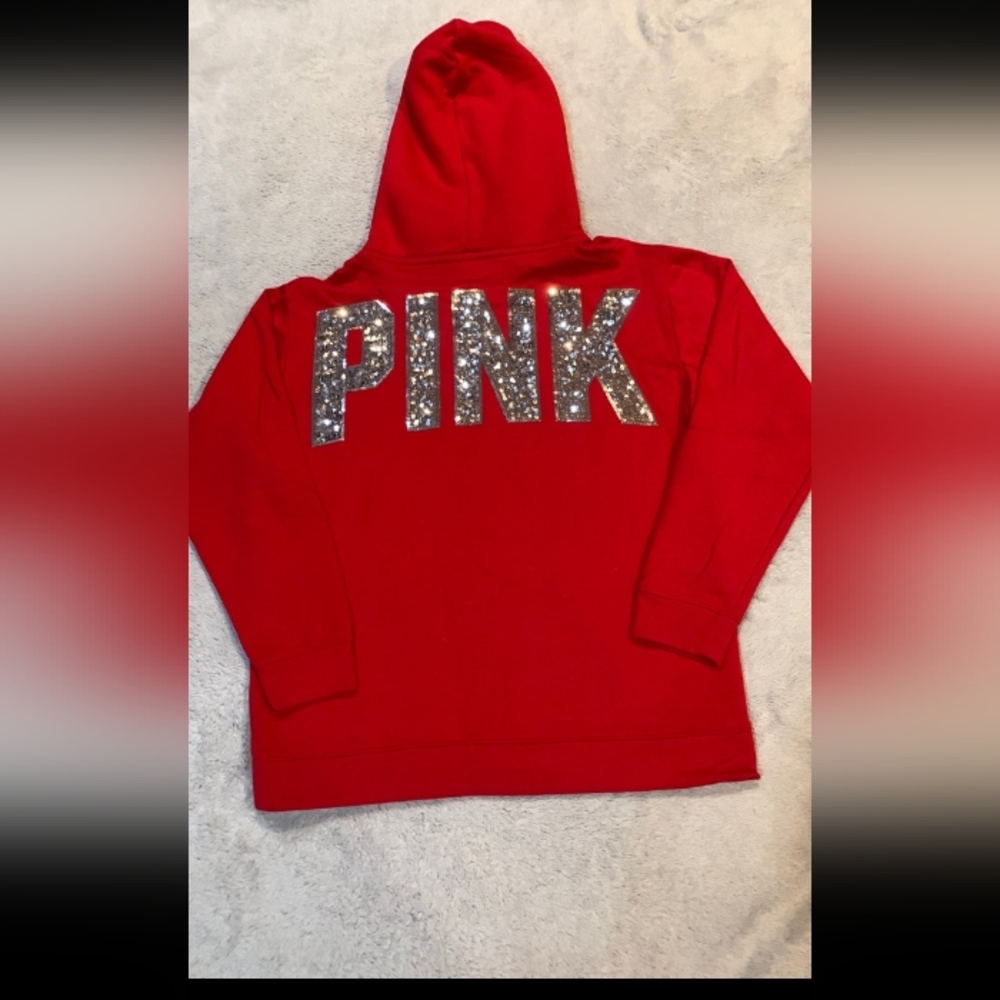 VS Pink Red Bling Hoodie